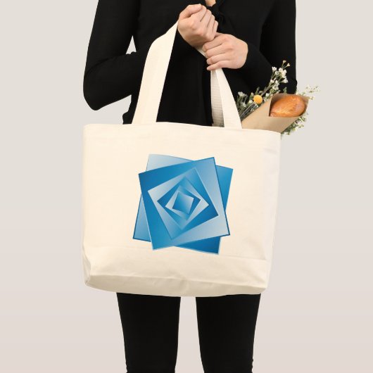 Grand Tote Bag Feuilles Bleues (Devant (produit))