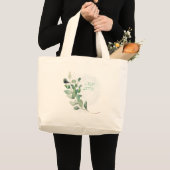 Grand Tote Bag Feuilles de l'Eucalyptus vert (Devant (produit))