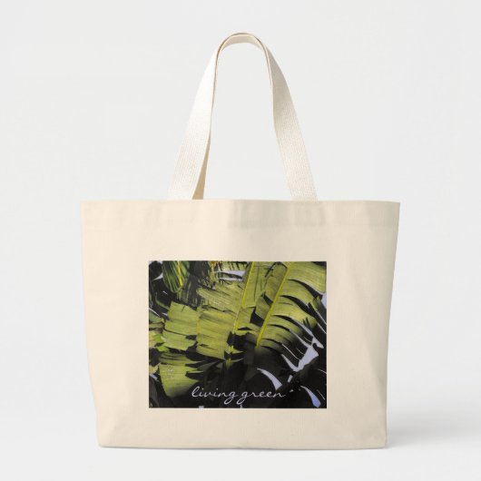 Grand Tote Bag Feuilles Tropicales (Devant)