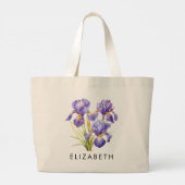 Grand Tote Bag Février Mois de naissance Fleur Cadeau personnalis (Dos)