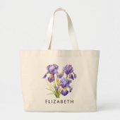 Grand Tote Bag Février Mois de naissance Fleur Cadeau personnalis (Devant)