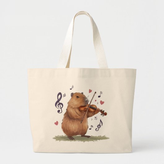 Grand Tote Bag fiddler capybara (Devant)
