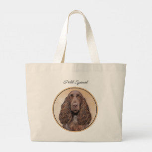 Grand Tote Bag Field Spaniel Peinture Roan Cute Original Chien Ar