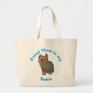 Grand Tote Bag Fier maman à mon Yorkie