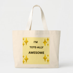 Grand Tote Bag Fière d'être moi Coton naturel Motivation Adolesce