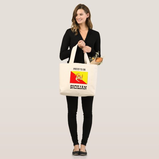 Grand Tote Bag Fière d'être sicilienne (Devant (modèle))