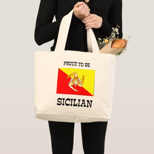 Grand Tote Bag Fière d'être sicilienne (Devant (produit))