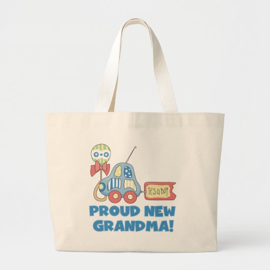 Grand Tote Bag Fière nouvelle grand-mère-C'est un garçon Tshirts (Devant)