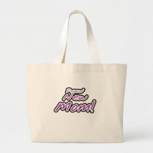 Grand Tote Bag Fière nouvelle maman Purple Texte Tshirts et cadea