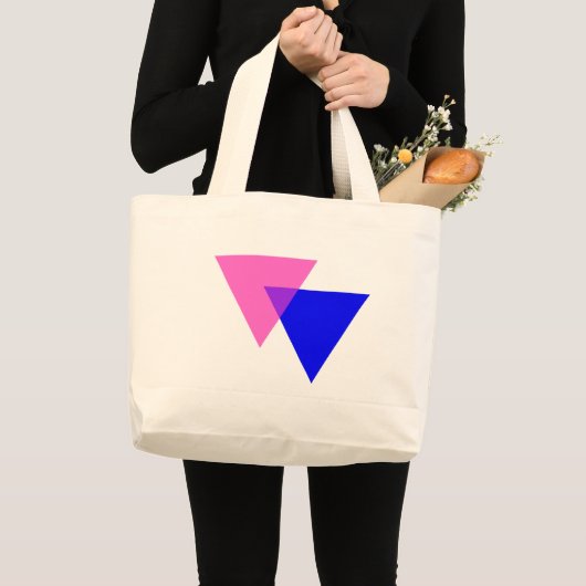 Grand Tote Bag Fierté bisexuelle Biangles (Devant (produit))