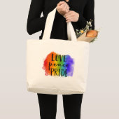 Grand Tote Bag Fierté de paix d'amour (Devant (produit))