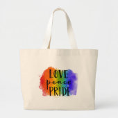 Grand Tote Bag Fierté de paix d'amour (Devant)