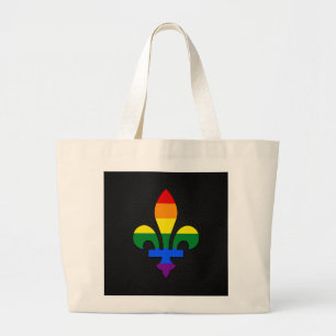 Grand Tote Bag Fierté LGBT fleur de lis
