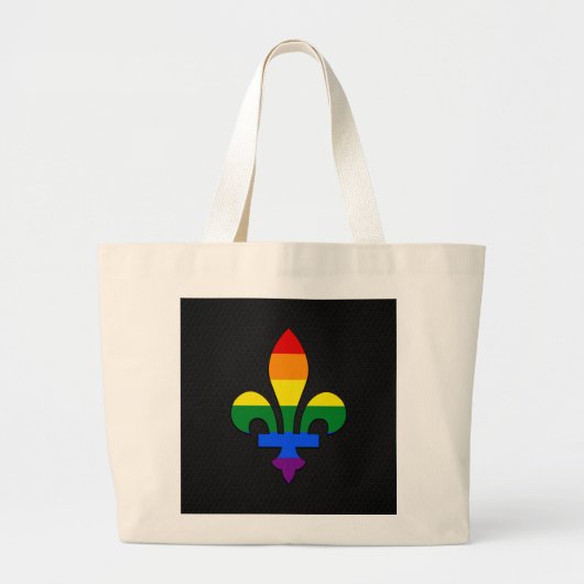 Grand Tote Bag Fierté LGBT fleur de lis (Devant)