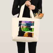 Grand Tote Bag Fille avec une boucle d'oreille de perle ÉPISSÉE (Devant (produit))