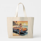 Grand Tote Bag Fille avec voiture de sport (Dos)