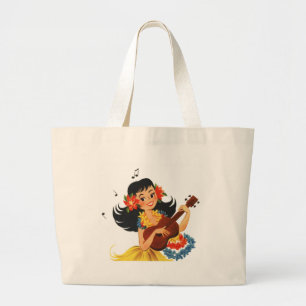 Grand Tote Bag Fille de danse polynésienne de danse polynésienn