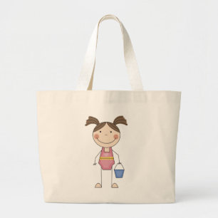 Grand Tote Bag Fille de plage avec des T-shirts et des cadeaux de