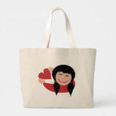 Grand Tote Bag Fille en amour (Dos)