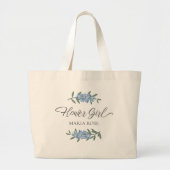 Grand Tote Bag Fille Fleur Cute Bleu Floral Botanique Chic (Devant)