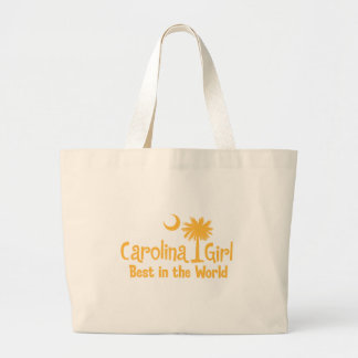 Grand Tote Bag Fille jaune de la Caroline meilleure au monde