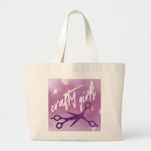 Grand Tote Bag Filles astucieuses, Sapphique subtile, Ciseaux de