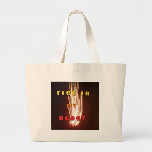 Grand Tote Bag Fire in My Heart Art Print (Devant)