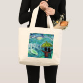 Grand Tote Bag Fireflies et paysage de la lune (Devant (produit))