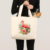 Grand Tote Bag Flamant Rose (Devant (produit))