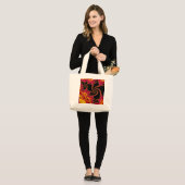 Grand Tote Bag Flamboyant fractal (Devant (modèle))