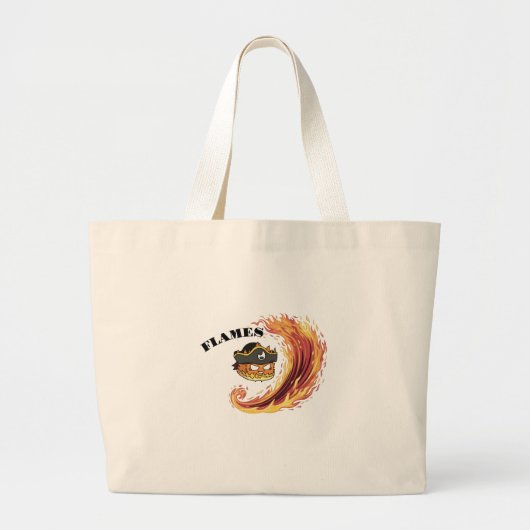 Grand Tote Bag Flammes de pirates - Conception de torchères (Devant)