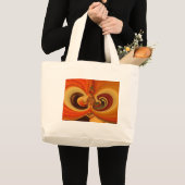 Grand Tote Bag Flèches Abstraites avec Teardrop Center Art Print (Devant (produit))