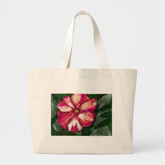 Grand Tote Bag Fleur Balsam rose (Devant)