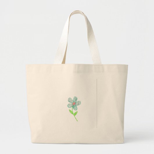 Grand Tote Bag Fleur bleue (Devant)