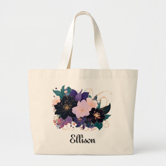 Grand Tote Bag Fleur céleste (Devant)