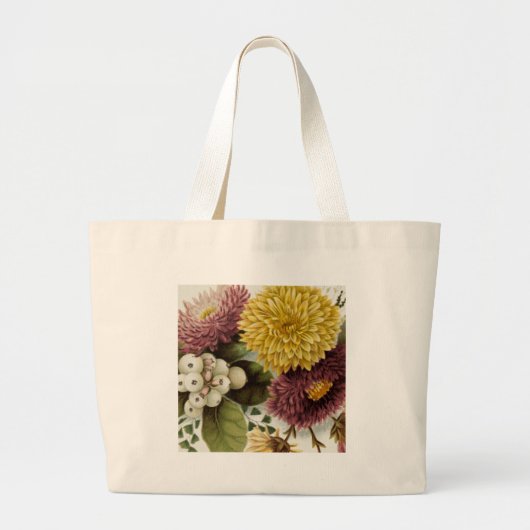 Grand Tote Bag Fleur de chrysanthème mère florale (Devant)