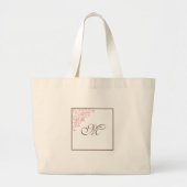 Grand Tote Bag Fleur de Lis Monogramme française rose pour la fêt (Devant)