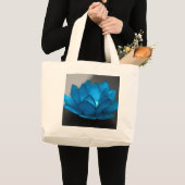 Grand Tote Bag Fleur de Lotus bleu (Devant (produit))