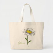 Grand Tote Bag Fleur de naissance d'avril Aquarelle marguerite Gr (Devant)