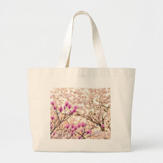 Grand Tote Bag Fleur de printemps rose pourpre en floraison