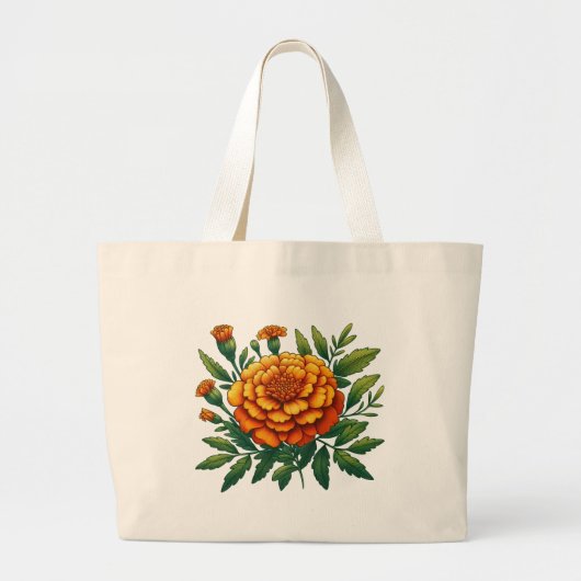 Grand Tote Bag Fleur Marigold (Devant)