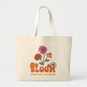 Grand Tote Bag Fleur Où vous êtes planté