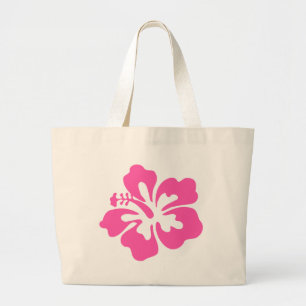 Grand Tote Bag Fleur rose de ketmie