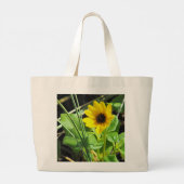 Grand Tote Bag Fleur sauvage jaune (Dos)