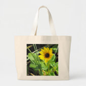 Grand Tote Bag Fleur sauvage jaune (Devant)