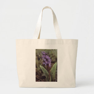 Grand Tote Bag Fleur sauvage : Orchidées violettes précoces