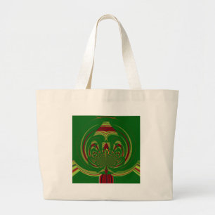 Grand Tote Bag Fleur Vert