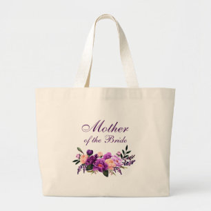 Grand Tote Bag Fleur violet ultra violet mère de la mariée