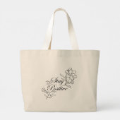 Grand Tote Bag Fleuris Restez Positive (Dos)