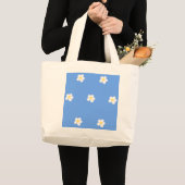 Grand Tote Bag Fleurs blanches sur fond de lilas (Devant (produit))